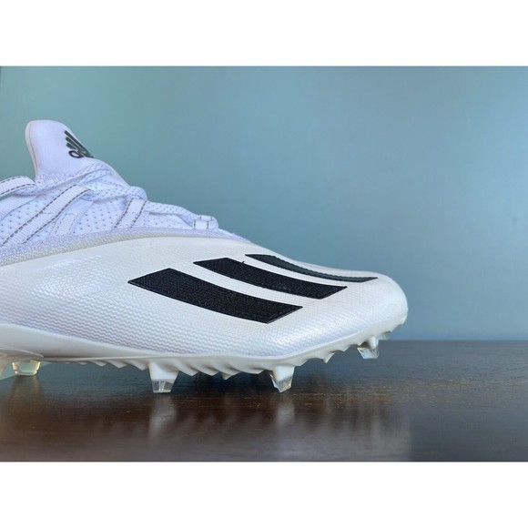 Adidas Adizero White/Black Football Cleats Men\'s Size 12 FY8269